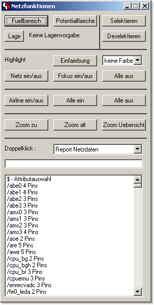 BAE Version 7.0: Layouteditor: Netzassistent - permanent geöffneter Dialog mit netzspezifischen Funktionen