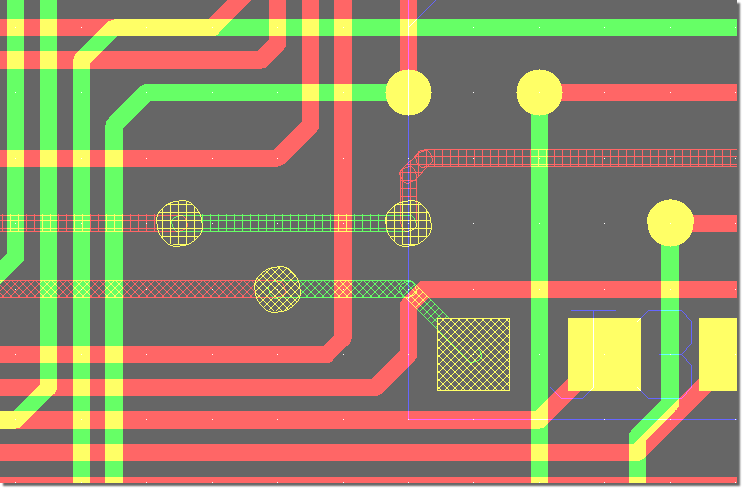 BAE Version 7.2: Layouteditor: Musterdarstellung für slektierbare Netze im Layout