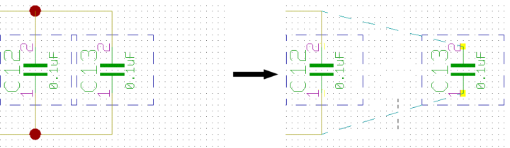 BAE Version 7.6: Schematic Editor - Symbol Move with Unroutes Display Option