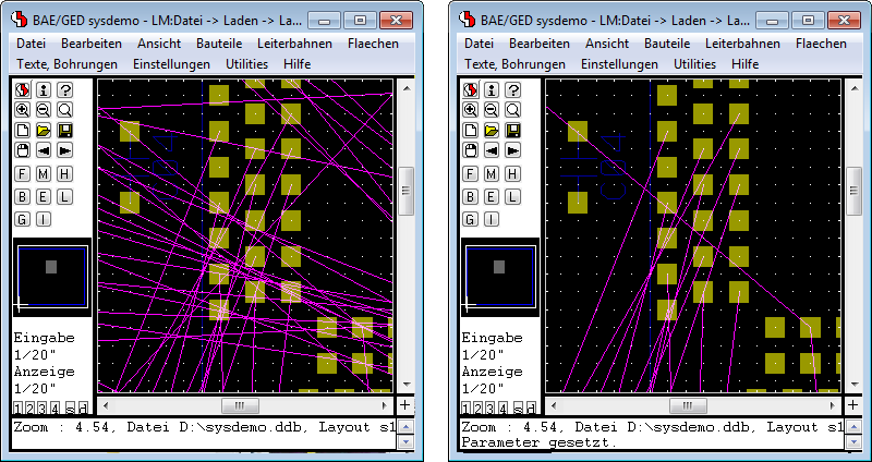 BAE Version 7.8: Layouteditor - Mincon-Clipping