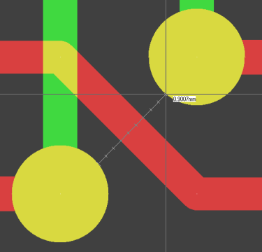 BAE Version 8.0: Layout Editor: Distance Query Scale Marks for Clearance Distance Assessment